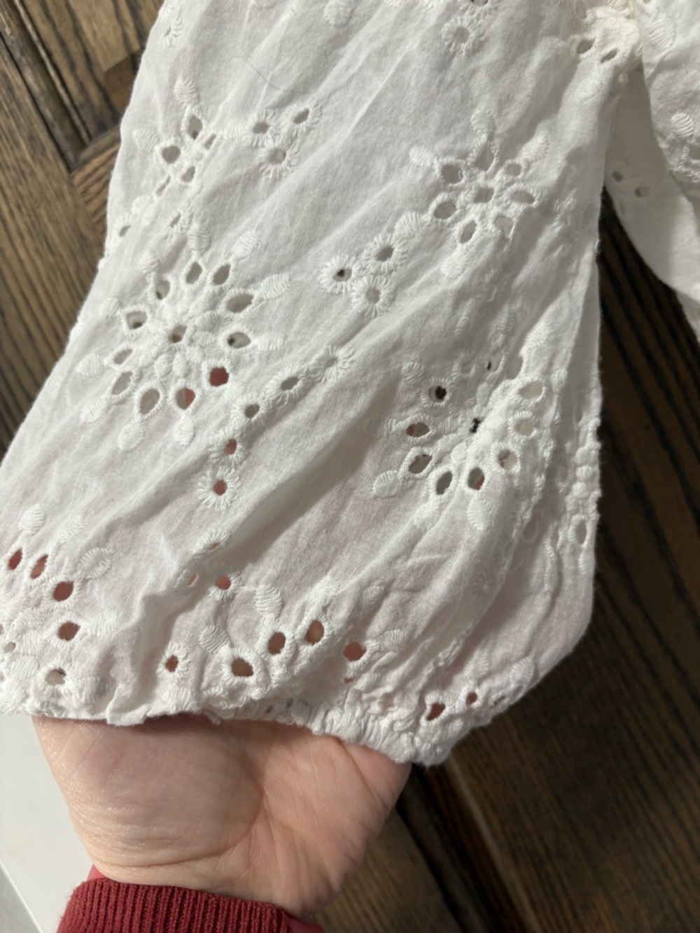 tea n rose White Eyelet Wrap-Style Midi Dress - Picture 7 of 11